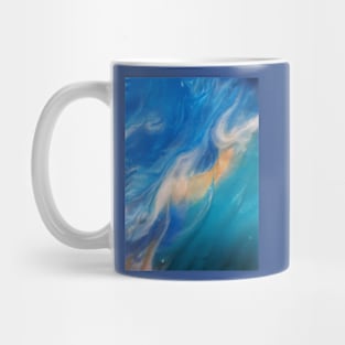 blue and gold Mug